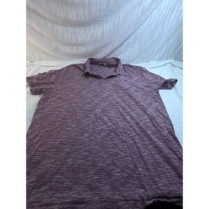 Cubavera Mens XXL Purple Space Dye Short Sleeve 100% Cotton Polo Shirt Heathered